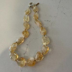 Glass Bead Necklace Yellow